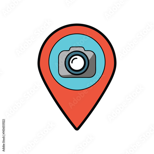 Fuse A Camera Lens Inside A Map Location Pin