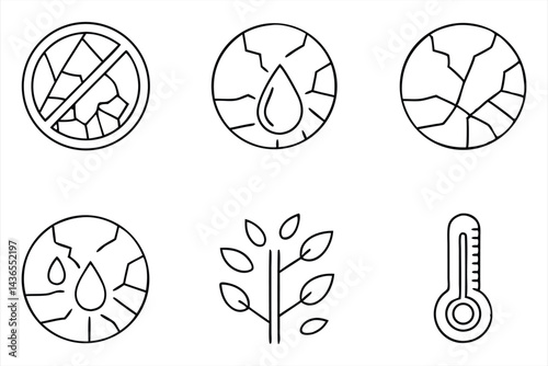Drought icon set