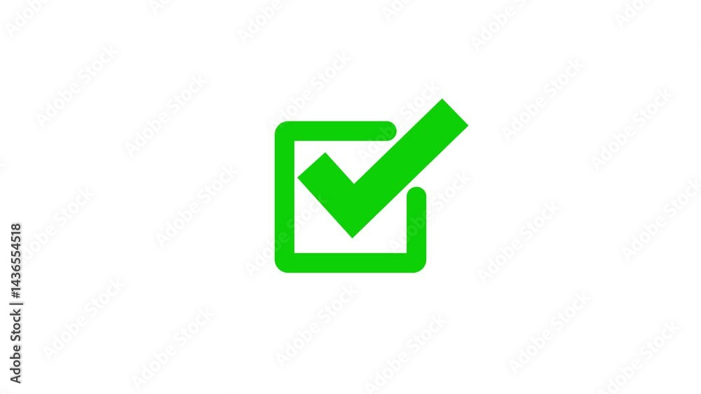 Simple Tick Mark Isolated, Symbolizing approval or completion animation Simple Tick Mark Isolated, Symbolizing approval or completion animation