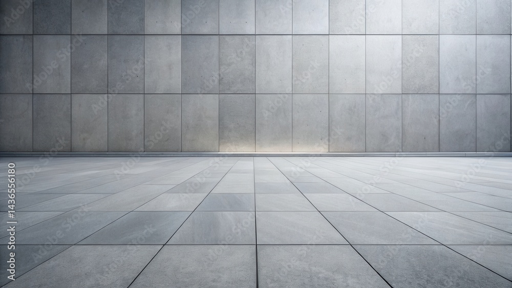 Fototapeta premium Modern Architectural Design Empty Space with Grey Stone Wall and Floor