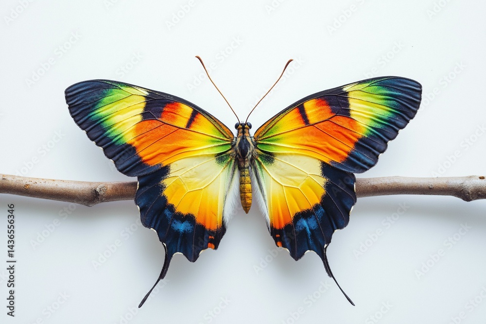 Fototapeta premium a butterfly archetype with white background, symbol of transformation and rebirth