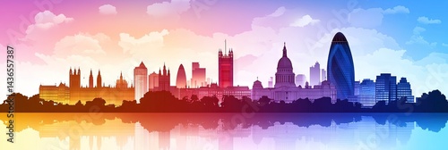2d vector london downtown skyline 