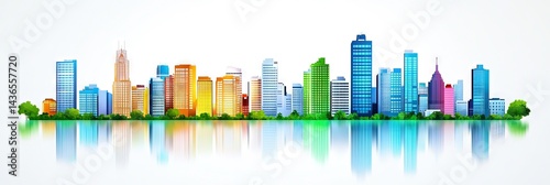 2d vector sao paulo brazil downtown skyline 