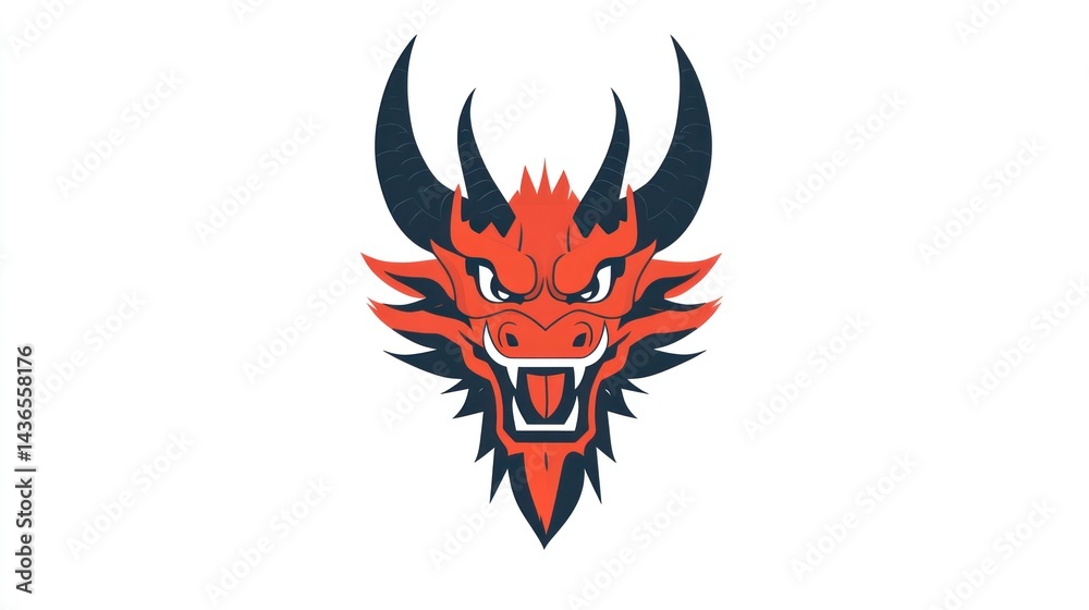 Naklejka premium Fierce Dragon Head Graphic (1)
