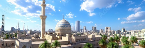 3d animation baghdad iraq downtown skyline
