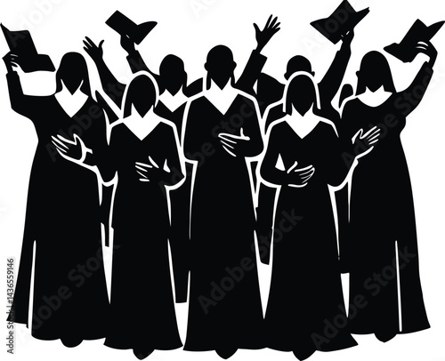 choir singing silhouette
