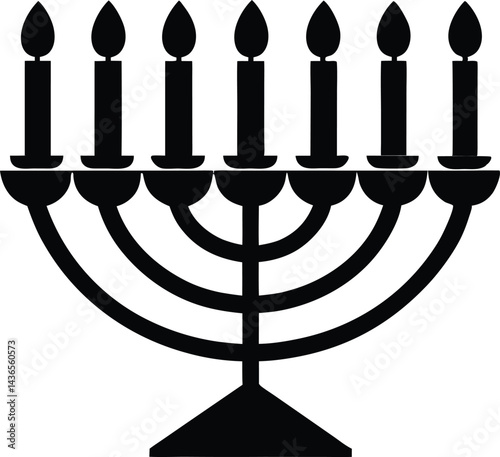 hanukkah menorah candles silhouette