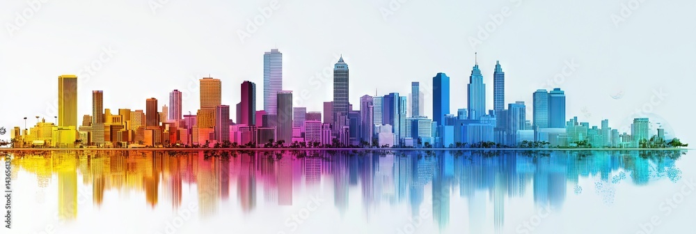 Fototapeta premium 3D vector kinshasa congo downtown skyline