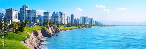 3d vector lima peru downtown skyline -
