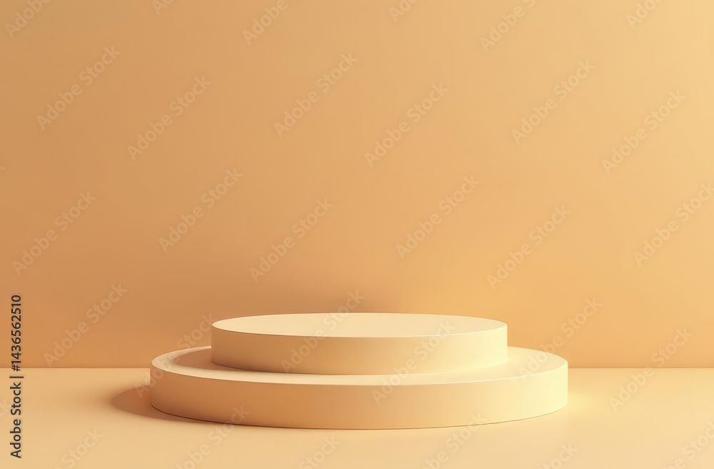 eometric podium, exhibition stand, product display on beige background. Earth tone. Minimal. eometric podium, exhibition stand, product display on beige background. Earth tone. Minimal.