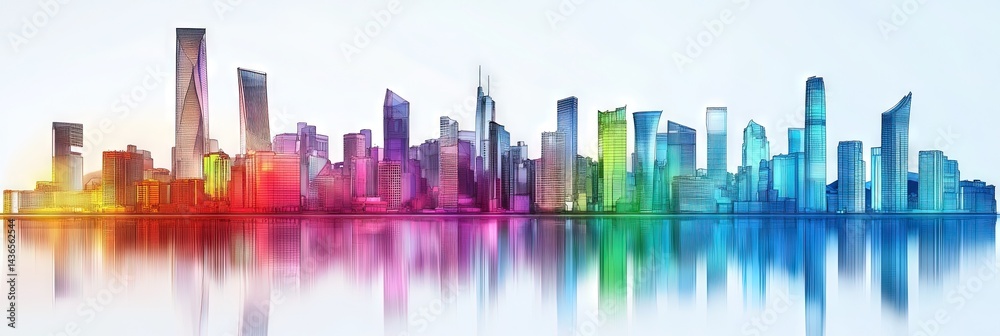 Obraz premium 3D vector Shenzhen downtown skyline 