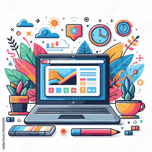 computer, laptop, business, technology, digital, internet, pc, monitor, notebook, communication, screen, modern, desktop, work, background, isolated, blank, display, keyboard, mockup, front, object, d