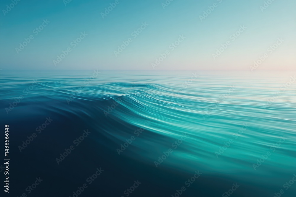 Obraz premium minimalistic representation of ocean portraying its vastness and tranquility