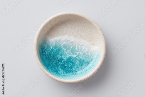 minimalistic representation of world oceans day with ocean-related object placed centrally on pristine white background