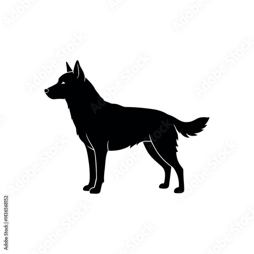 Majestic Silhouette of a Dog Elegant Canine Vector Illustration