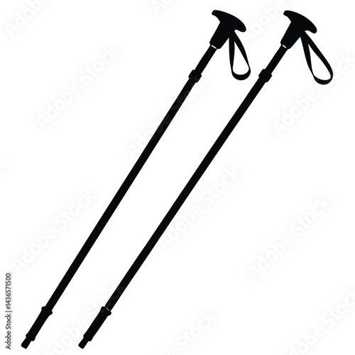 Vector Illustration of Cute Trekking Poles