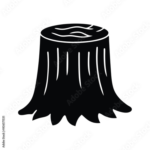 Vector Illustration of Cute Tree Stump