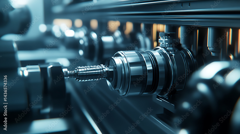 Fototapeta premium Precision Machinery in Industrial Setting