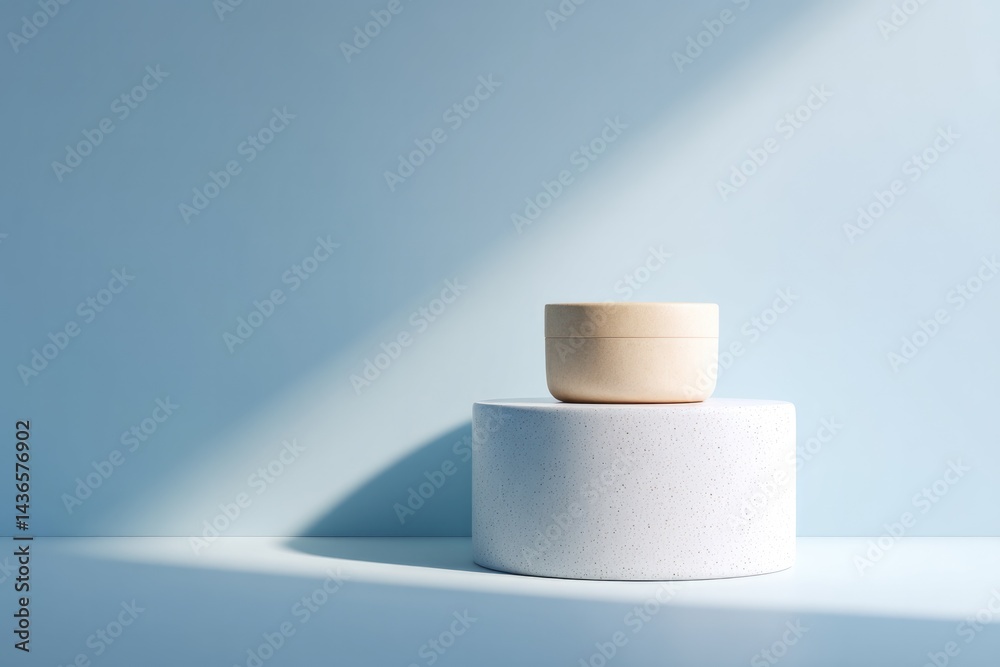minimalistic empty food podium on clean surface bathed in soft natural light minimalistic empty food podium on clean surface bathed in soft natural light