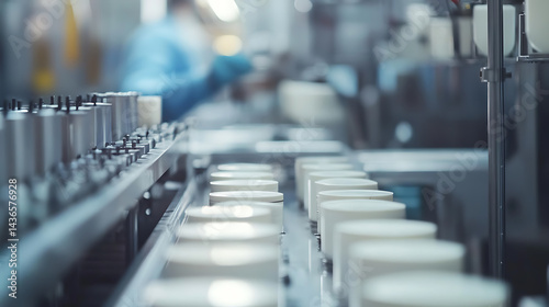 Wallpaper Mural Automation in Manufacturing: Bottles on Conveyor Belt Torontodigital.ca