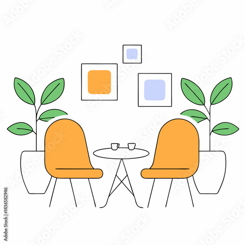 Stylish Lounge Vector SVG Design