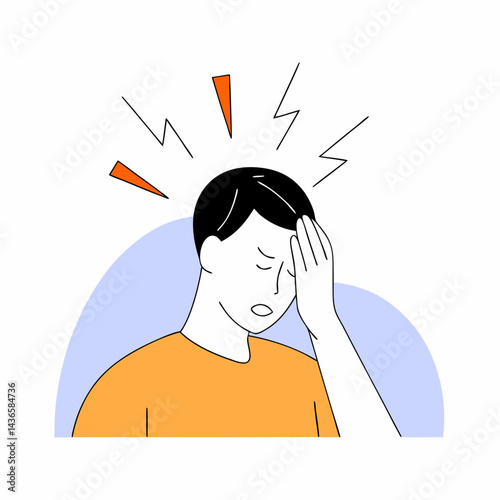 Migraine Headache Vector SVG Illustration