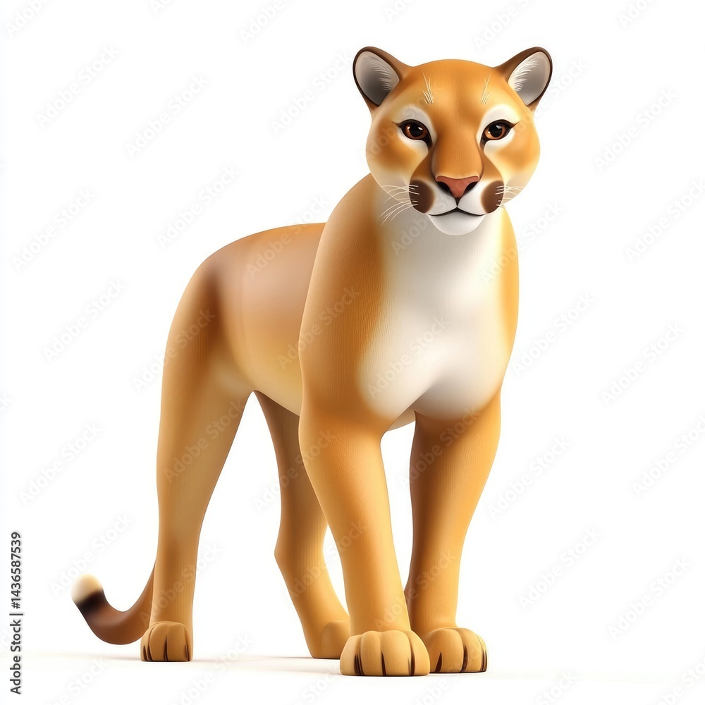Naklejka premium Computer-generated image of a majestic cougar.