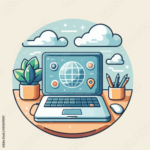 computer, laptop, business, technology, digital, internet, pc, monitor, notebook, communication, screen, modern, desktop, work, background, isolated, blank, display, keyboard, mockup, front, object, d