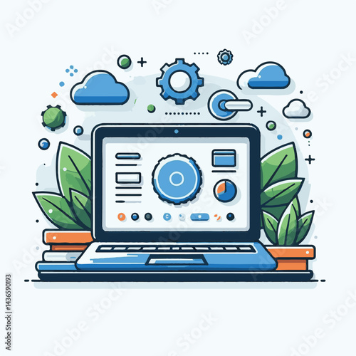 computer, laptop, business, technology, digital, internet, pc, monitor, notebook, communication, screen, modern, desktop, work, background, isolated, blank, display, keyboard, mockup, front, object, d