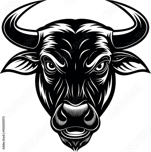 Angry Bull Face Vector