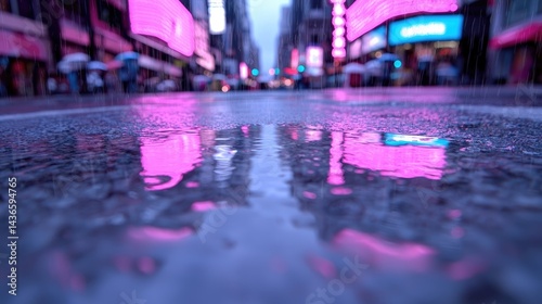 Wallpaper Mural Rainy City Street Reflections Torontodigital.ca