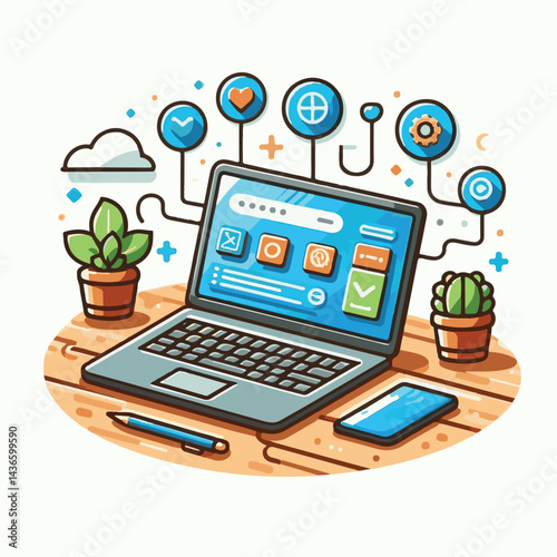 computer, laptop, business, technology, digital, internet, pc, monitor, notebook, communication, screen, modern, desktop, work, background, isolated, blank, display, keyboard, mockup, front, object, d