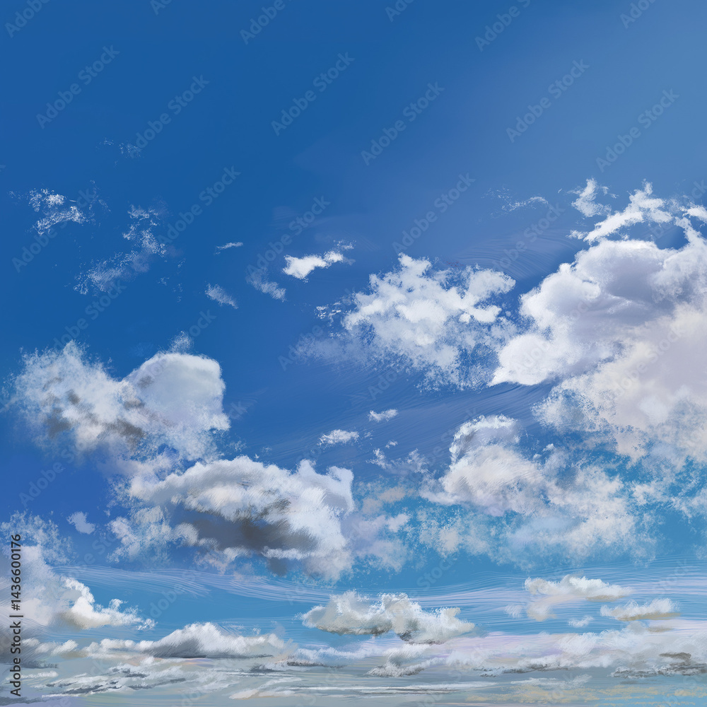 Obraz premium 青空と白い雲。背景