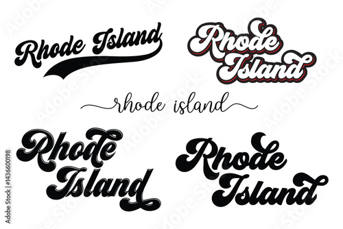 Rhode Island hand lettering design vector, Rhode Island text vector, typography design