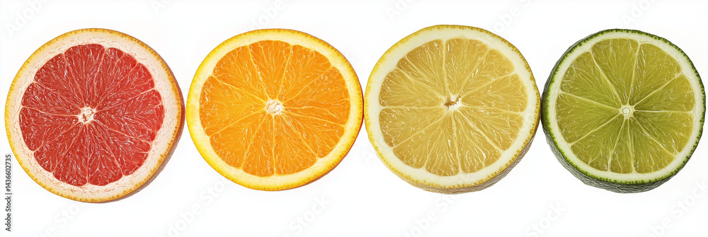 Fototapeta premium Isolated citrus slices on white background
