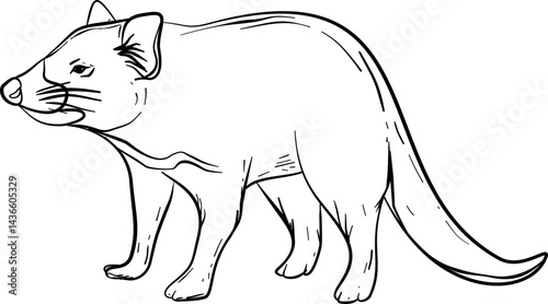 Tasmanian devil hand drawn outline vector