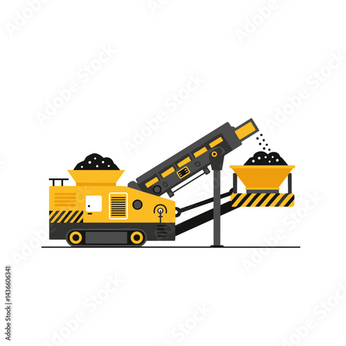 Mobile screening plant icon for construction and mining operations