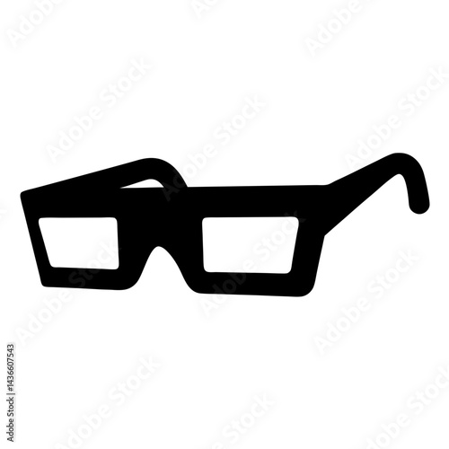 Black silhouette of stylized 3D glasses great for cinematic experience