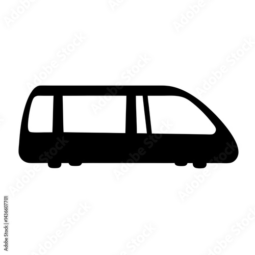 Silhouette of a modern bullet train illustration conveying speed and transport