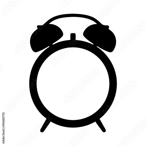 Vintage alarm clock silhouette on white background illustrating time concepts