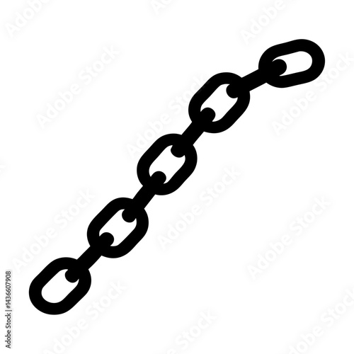 Simple Black Chain Icon Representing Connection Strength and Dependence on Structure