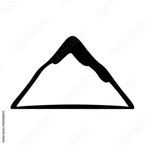 Simple outline drawing of a mountain peak with snowy top graphic