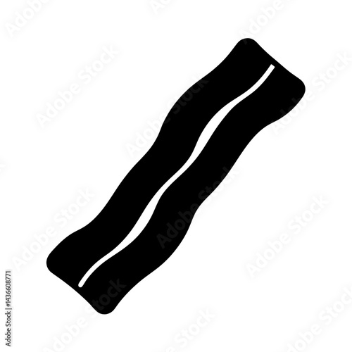 Iconic bacon strip illustration on a white background perfect for culinary projects