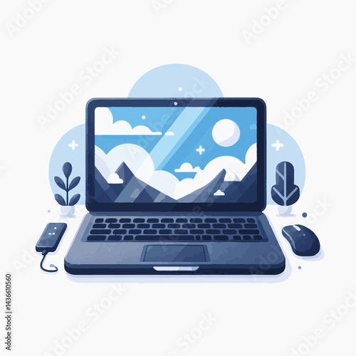 computer, laptop, business, technology, digital, internet, pc, monitor, notebook, communication, screen, modern, desktop, work, background, isolated, blank, display, keyboard, mockup, front, object, d