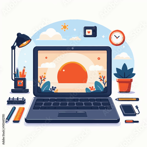 computer, laptop, business, technology, digital, internet, pc, monitor, notebook, communication, screen, modern, desktop, work, background, isolated, blank, display, keyboard, mockup, front, object, d