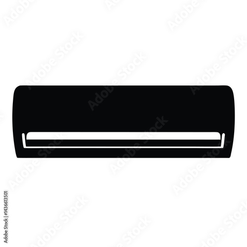 Black silhouette of an air conditioner for cooling and dehumidifying indoor air