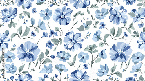 Seamless Watercolor Flower Background Pattern