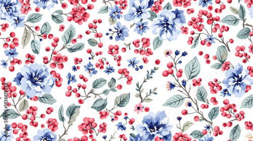 Seamless Watercolor Flower Background Pattern