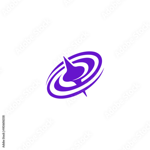 Black hole icon logo space concept illustration galactic vortex orbit