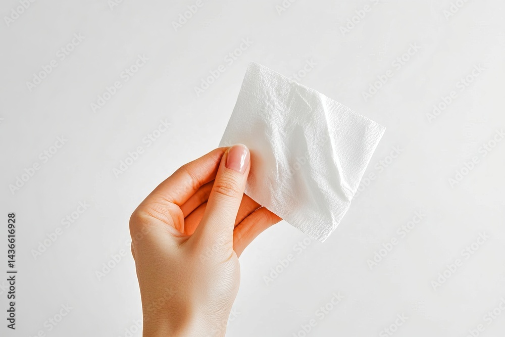 A person holds a wrinkled piece of white paper in one hand. This image evokes simplicity and everyday life. It represents moments of reflection or communication. AI